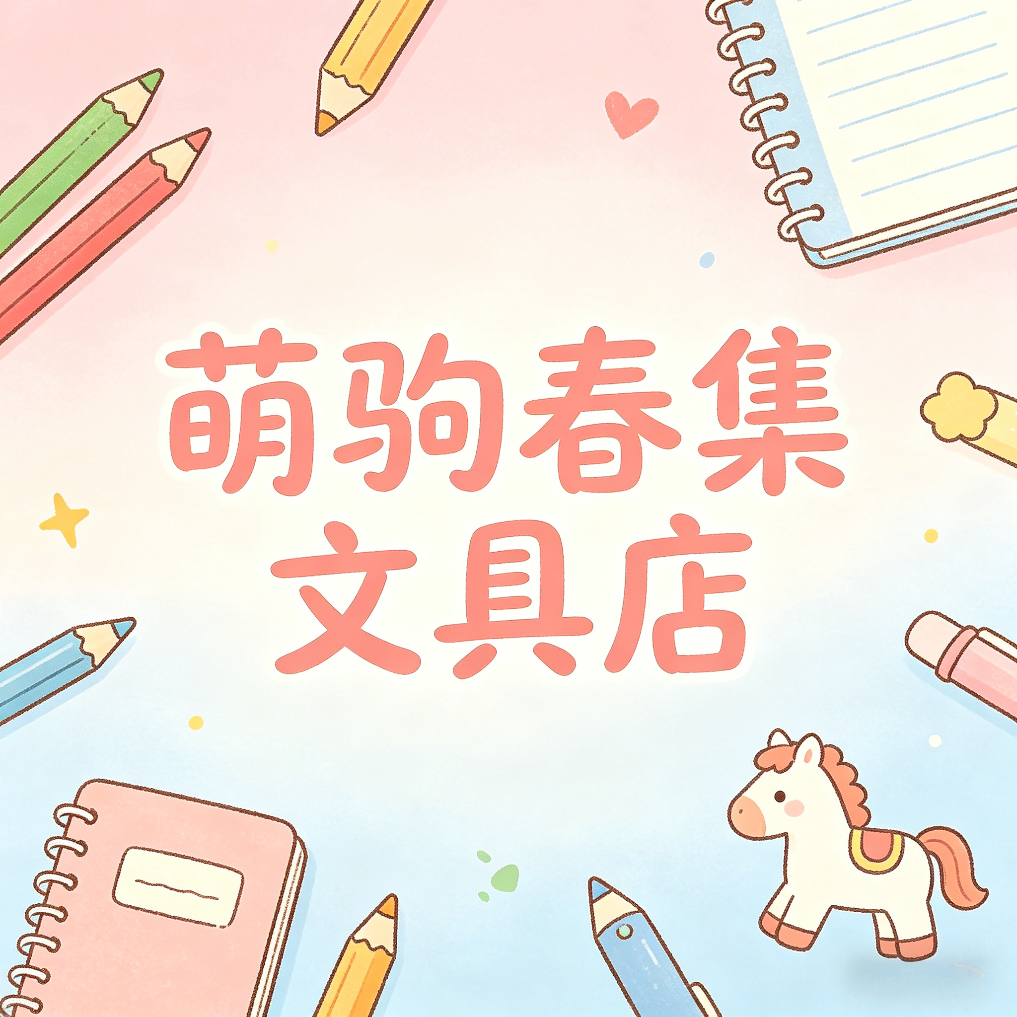 萌驹春集文具店的LOGO