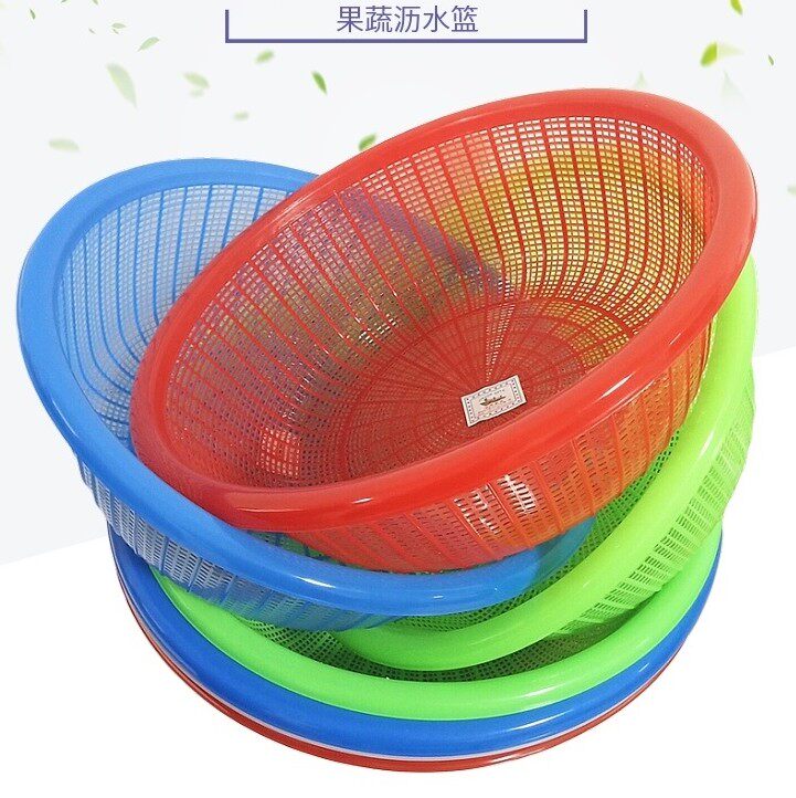 Home Wash Vegetable Basket Fruit Wash Basin Drain Basket Plastic Griddle Large hollowed-out vegetable sieve Kitchen Items Vegetable Basket-Taobao