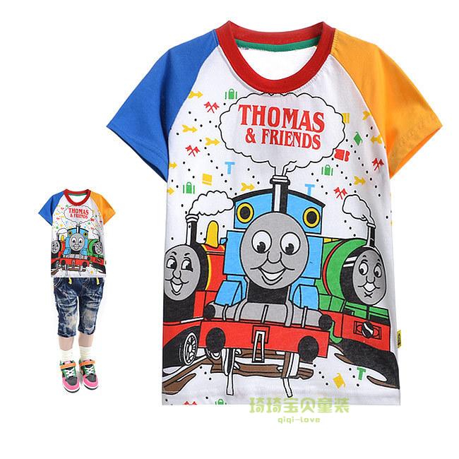2018 làn sóng mới mùa hè cậu bé phim hoạt hình phù hợp với Thomas trẻ em quần áo cậu bé 2-6 tuổi nam bé huấn luyện viên quan ao tre em