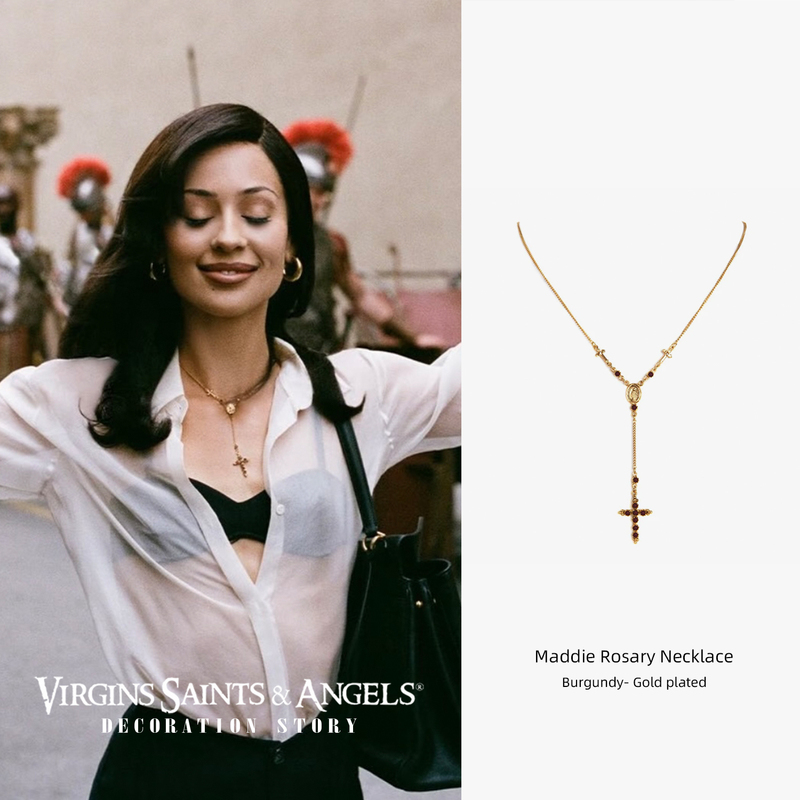 Pre-Maddy Excitement 3 Same Style Mexican-Made Virgins Saints Angels Cross Crystal Necklace