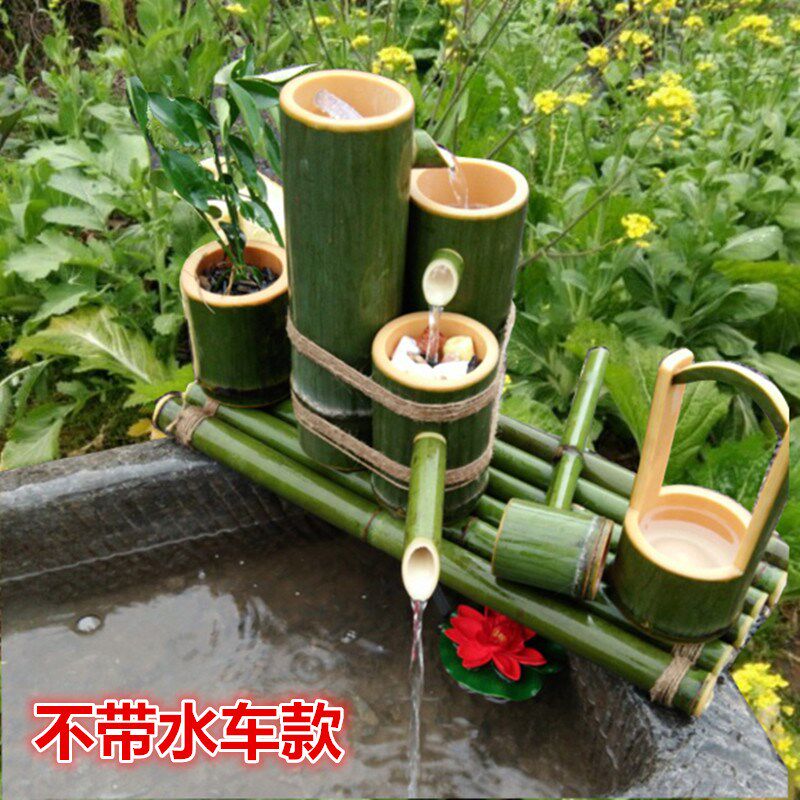 Water cycle fish culture fountain office filter pump fish tank bamboo water device long cycle water bamboo tube small ornament
