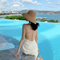 2021 new seaside vacation suspender irregular sexy big halter Bali beach skirt niche dress summer