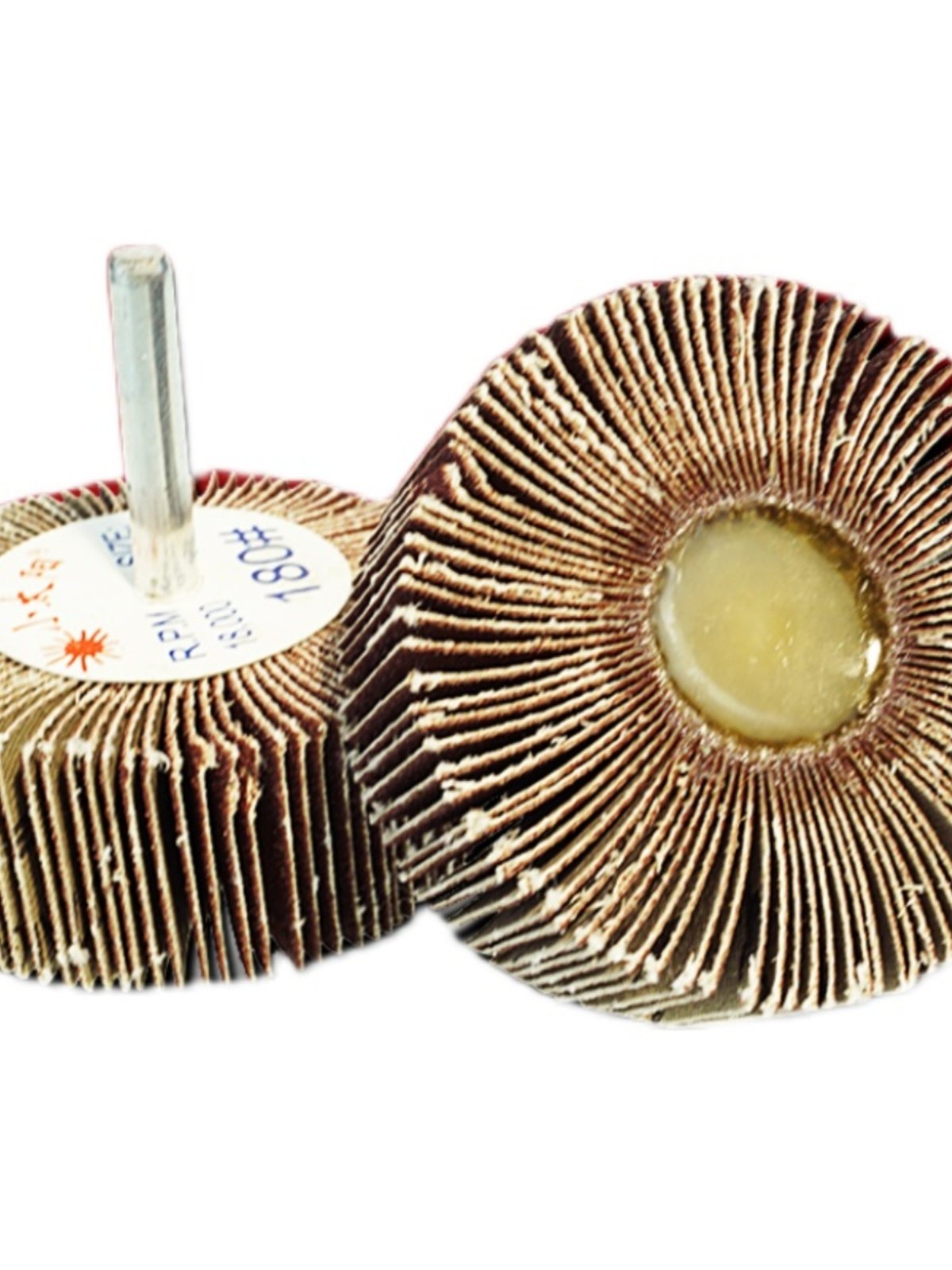 Small Sun-Shaped Abrasive Wheel with Shaft, Stainless Steel Metal Wood Electric Grinding Polishing Wheel with Handle, Sandpaper Electric Flap Wheel Grinding Head