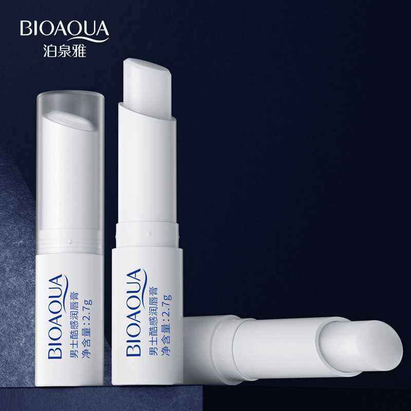 Poequanya men's cool feeling moisturizing lip 2 7g cream nourishing and moisturizing improves dry cleft gentle repair lip gloss
