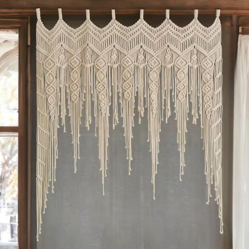 Bohemian Window Curtain ins Hand-Woven Short Door Curtain B&B Entrance Partition Curtain Decorative Tapestry Export