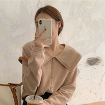 2021 Japanese Department of gentle wind super-looking blouses foreign air ins Senson temperament Lazy Wind Sweater Woman Autumn Winter Outwear
