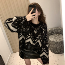 Autumn clothing 2020 new hair line clothes retro port Wind Lazy Wind outside Seahorse Fur Sweater Women Autumn Winter Thickened