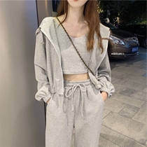 Autumn clothes 2021 small sub matching with high fried street temperament casual display slim reduction career Two suits female autumn and winter