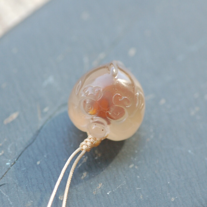 Natural Sugar Heart Agate Blowfish Blowing Bubbles 6041003