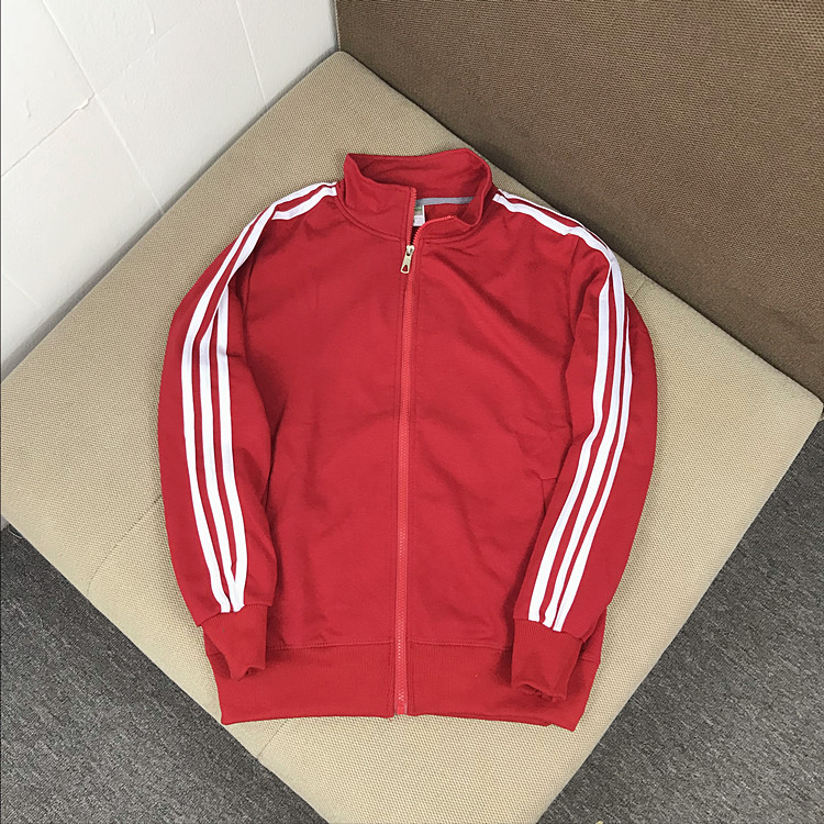 Spring and autumn 2021 new Japanese three bar carry zipper Long-sleeved thick cotton T jacket clothes Men and women lovers sports all-in-one clothes