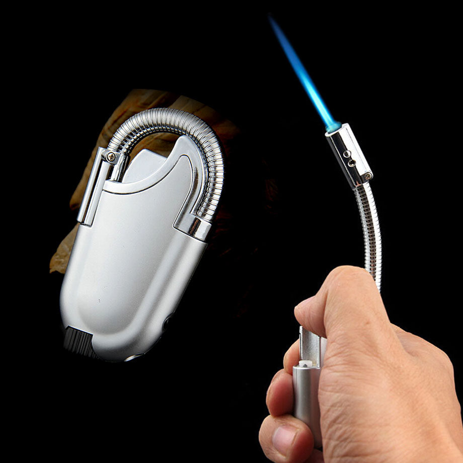 Long tube can bend lighter wind-proof inflatable creative with lights home igniter small welding gun point Acupuncture mosquito fragrance