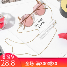 Очки цепи 网红眼镜链条挂脖复古洛丽塔太阳眼睛链子挂绳时尚男女墨镜带链条
