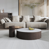 Light luxury slate new smoky color size round tea table combination modern minimalist small apartment high-end round tea table