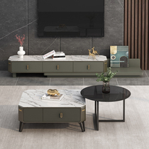 Slate TV cabinet coffee table combination modern minimalist retractable living room small apartment light luxury designer Nordic floor cabinet