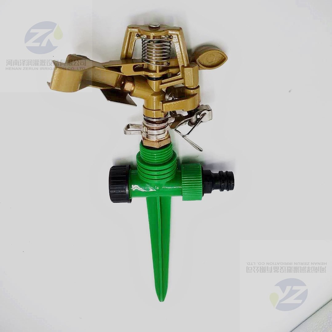 Garden Forest Green Irrigation Rotary Landscape Spray Head Ground Plug Metal Adjustable Rocker Nozzle Automatic Sprinkler
