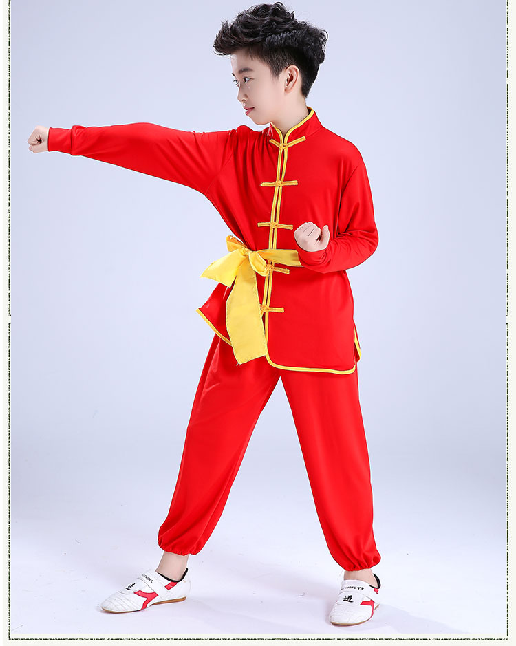 Trang phục võ thuật cho trẻ em, thanh niên, quần áo tập thể dục Tai Chi, học sinh tiểu học và trung học cơ sở, trang phục biểu diễn Kung Fu Trung Quốc váy đầm trẻ em 13 tuổi