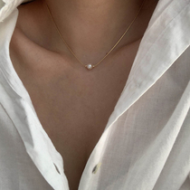 Private collection careful Machine round flawless pearl necklace 14K gold injection very fine exquisite temperament choker