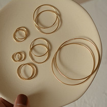 Thin earrings are light and comfortable to wear and not fade American imported 14K gold net Red couple big circle earrings