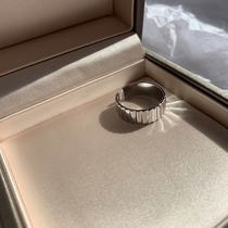 INS simple fashion temperament around the ladder personality opening ring female body 925 silver bath can be worn