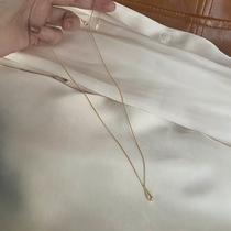 INS temperament Joker Golden solid water drop necklace whole body 925 sterling silver simple fashion personality choker