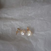 NS original hand-made irregular Baroque pearl ear hanging American products 14K gold gold French niche earrings do not fade
