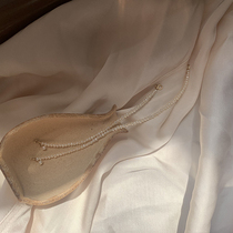 Self-made imported 14K gold injection natural freshwater small pearl bracelet anklet niche exquisite simple versatile not fading