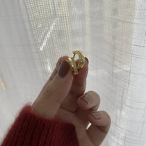 Push heavy industry thickened exquisite senior temperament personality Golden zircon earrings whole body 925 sterling silver