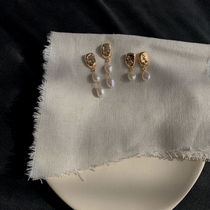 Homemade non-bumped 925 silver pin Joker Baroque pearl earrings French vintage pearl earrings long earrings