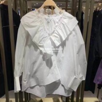 UR BMHMZA spring design sense Palace wind age age ruffle vneck top blouse womens shirt WG06S2CX2000