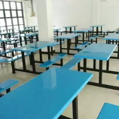 Canteen dining table and chair school staff canteen table and chair dining room durable four-person bench seat