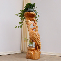Root carving flower frame solid wood tree root bonsai frame natural wood root fragrant camphor wood flower basin rack root art base tree head J3398