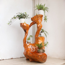 Root carving flower frame solid wood tree root bonsai frame natural tree root frame flower pot frame swing piece shelf root art base GL3089