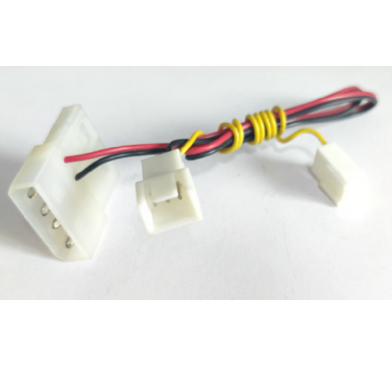 Computer cpu host shell fan 3-pin switching power outlet connecting line with 1-way speed-measuring fan switching line