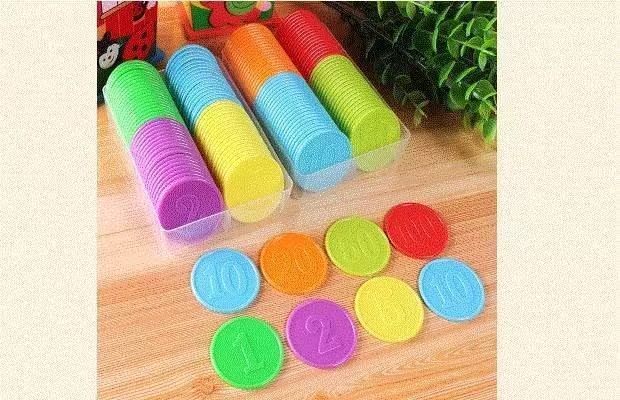 Mỹ xuất sắc 10 xu mạt chược tăng trưởng trẻ em token trắng trao đổi tiền thưởng máy tính bảng chip tiền xu nhựa - Các lớp học Mạt chược / Cờ vua / giáo dục bộ cờ vua thủy tinh