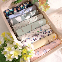 3-pack underwear womens ice silk section mid-waist floral summer thin breathable student Japanese fresh girl without trace