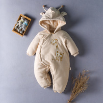 Newborn baby conjoined clothes autumn and winter cotton clothes thickened warm newborn cotton clothes baby winter clothes out to wear