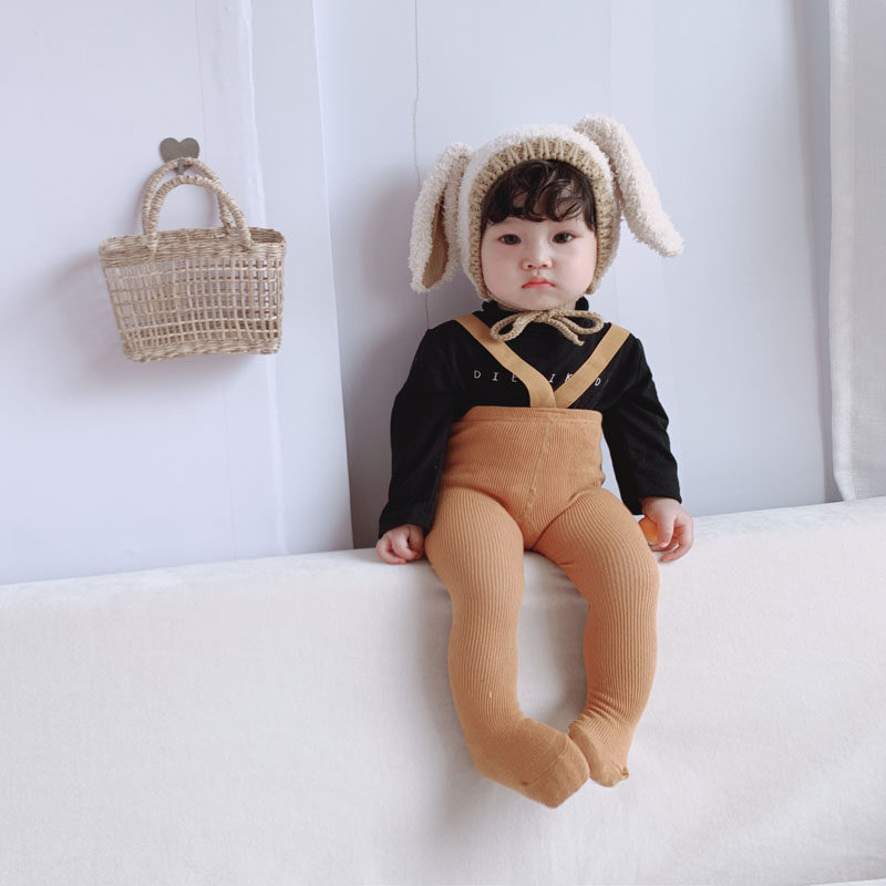 Baby pantyhose spring and autumn style high waist belly support overalls big pp fart pure cotton men's leggings female baby pants