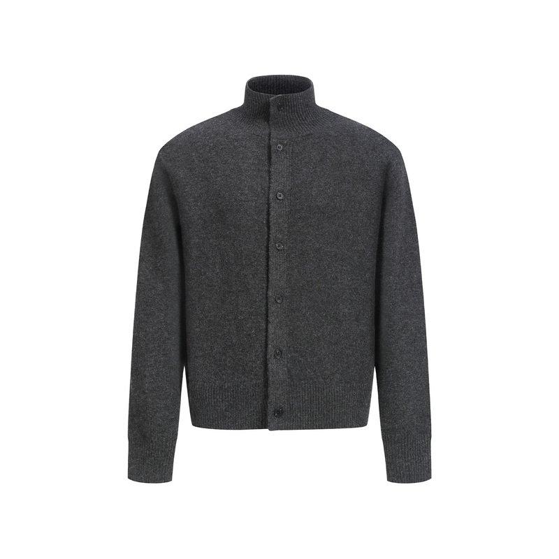 Dongjie 100% Wool Fine-Spun Pure Wool Knitted Cardigan Sweater with Elegant Buttons