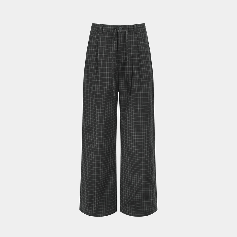 Plaid Walking Pants, Custom Woven Pure Cotton Plaid, Straight-Leg Elastic Waist Lazy Casual Long Pants, Dongjie Plaid Walking Pants, Custom Woven Pure Cotton Plaid, Straight-Leg Elastic Waist Lazy Casual Long Pants, Dongjie