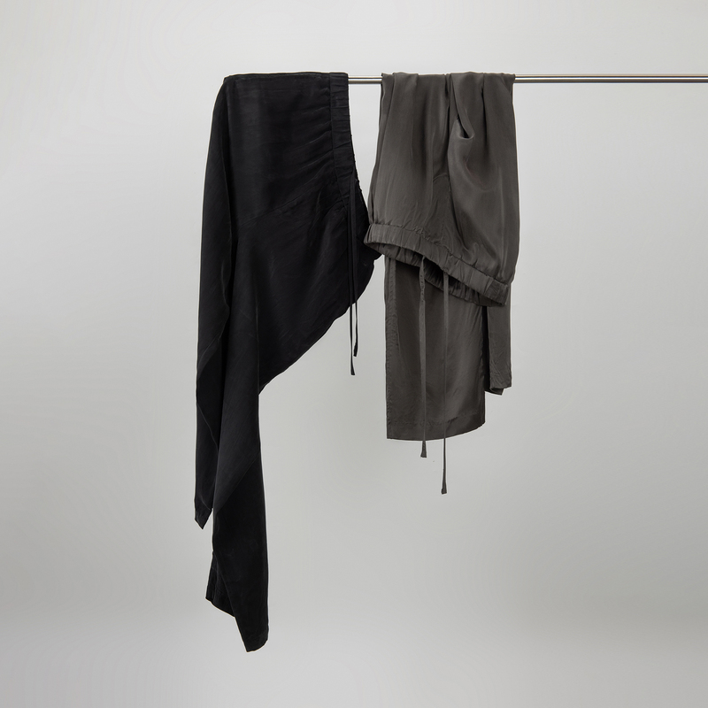 【Liquid Drape】60% Cupro Silk Japanese Binba Lining Casual Pants, Silky and Cool to the Touch 東崛