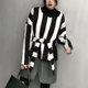 70% wool striped belted sweatshirt silhouette