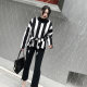 70% wool striped belted sweatshirt silhouette