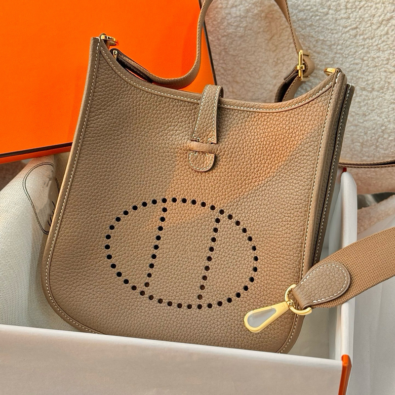New 23cm Evelyn Mini Small Hand-Sewn Shoulder Crossbody Bag Tc Cowhide Genuine Leather Women's Bag