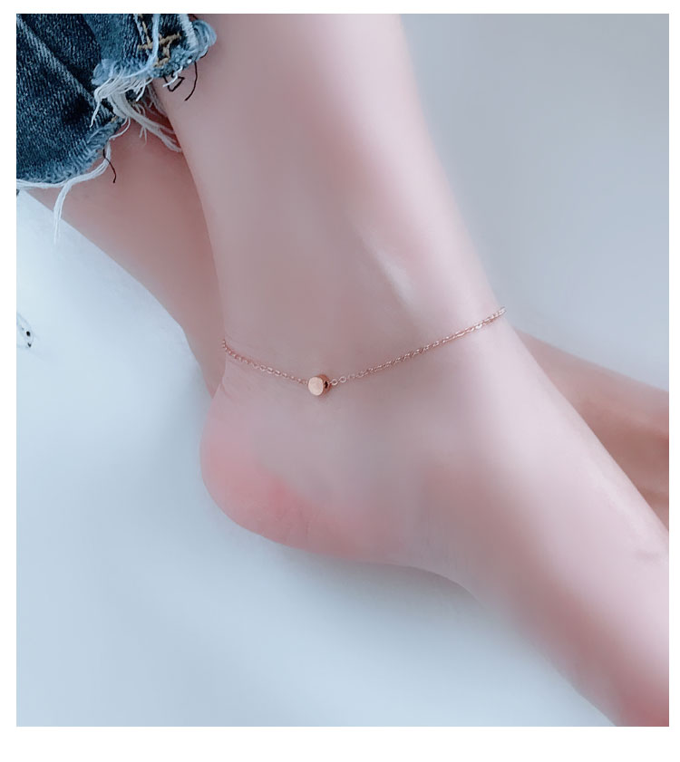 Nhật bản và Hàn Quốc phiên bản titan thép vòng chân nữ không phai đơn giản rose gold sợi dây màu đỏ chuông sinh viên sexy chữ mắt cá chân chuỗi chân