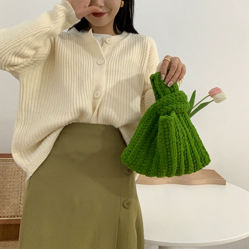 Японская сумка на запястье, вязаная сумка ручной работы, набор материалов, крючок для вязания, иголка, связать своими руками