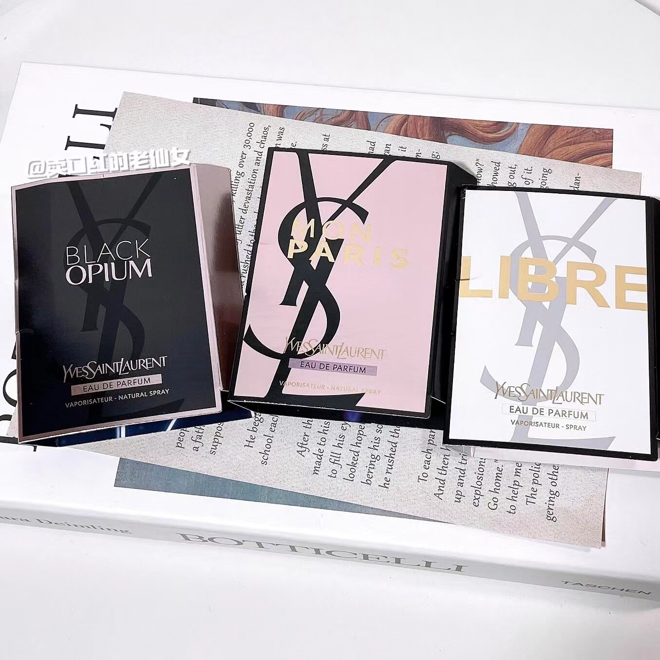 Two ~ YSL Saint Laurent Fragrance test tube Trial Package 1 2ml Black opium inverts the water of Paris Free