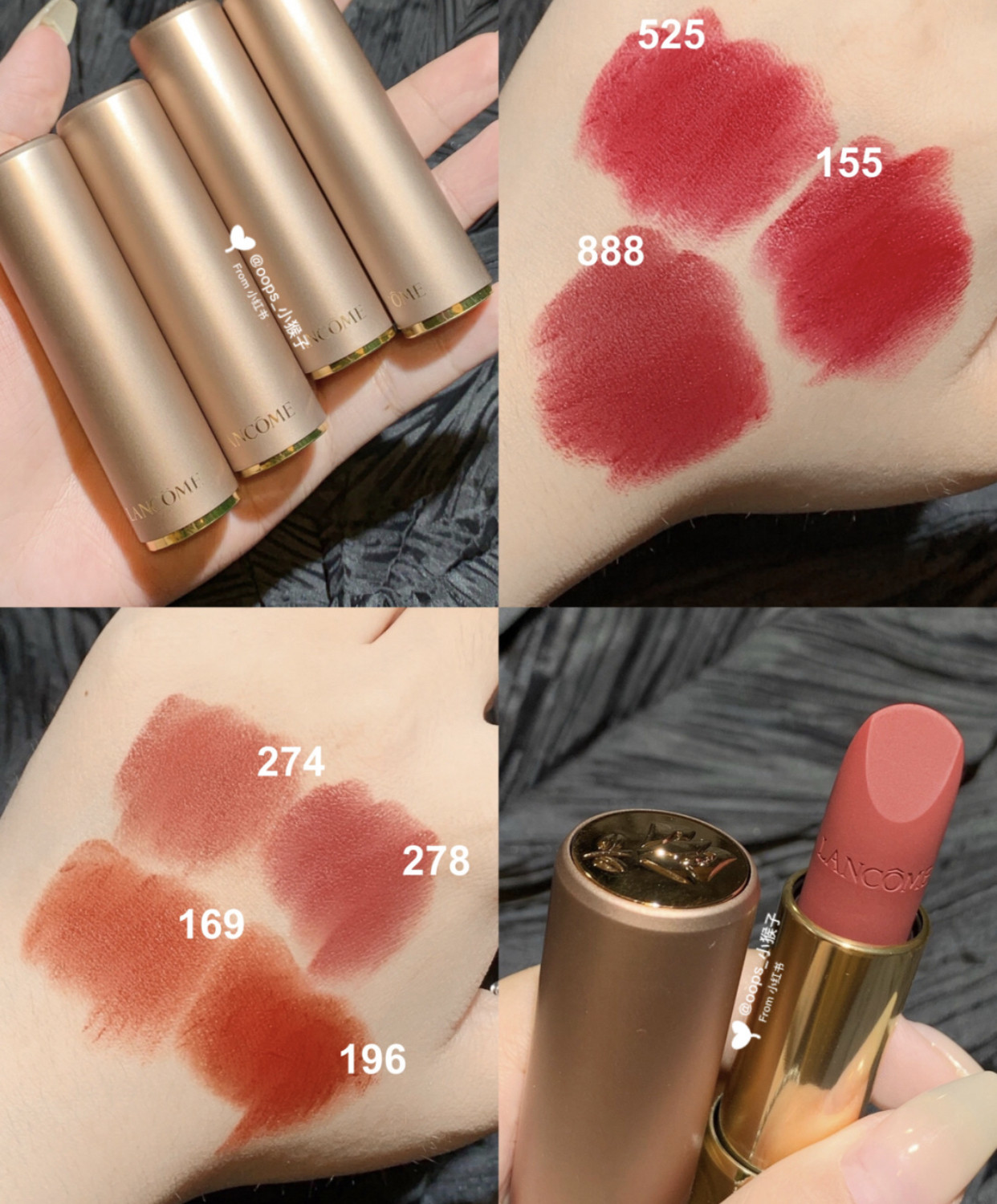 Spot Lancome Lancome 20 new powder gold tube Matte Lipstick Lipstick 196 274 155 525 888