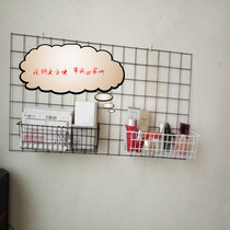 Mesh grid adhesive hook iron mesh shelf white mesh grid grid wire jewelry display rack upper wall