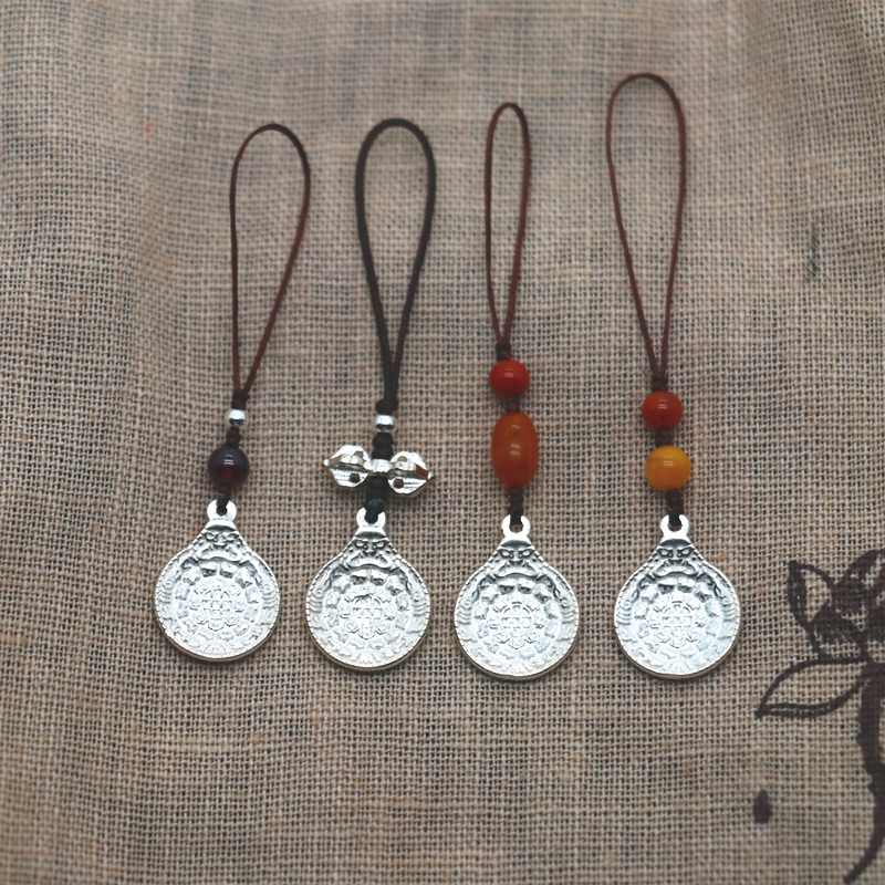 S925 Sterling Silver Vajra Nine-Gong Eight-Trigram Pendant DIY Accessory Keychain Bag Charm Bead String Side Hanging Ornament S925 Sterling Silver Vajra Nine-Gong Eight-Trigram Pendant DIY Accessory Keychain Bag Charm Bead String Side Hanging Ornament