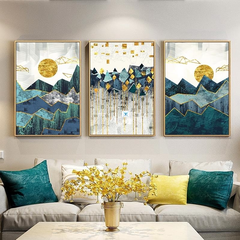 Nordic Abstract Geometric Mountain Landscape Wall Art Canvas